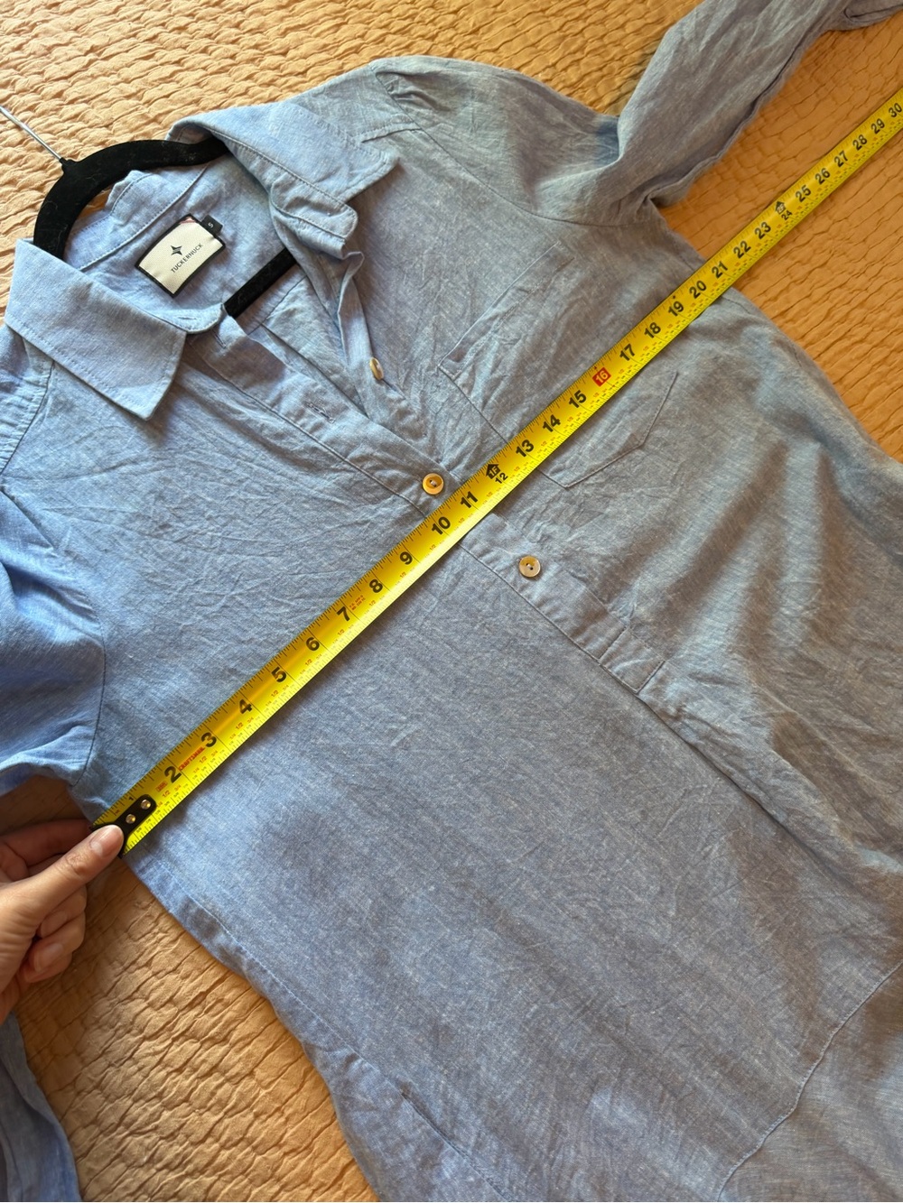 Tuckernuck Chambray Callahan Shirt Dress, Front Button, Collar, S, 100% Cotton - Picture 4 of 7